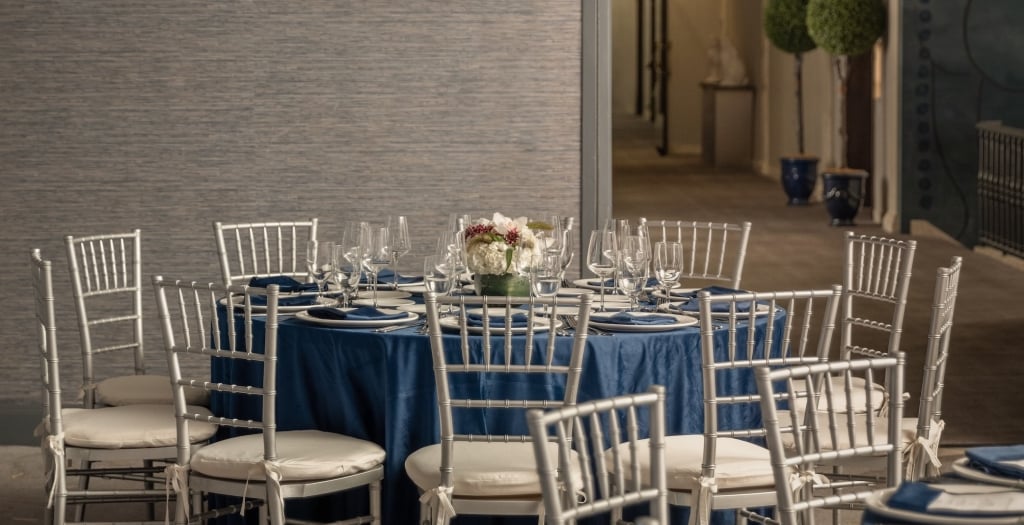 Tables set up for an event in Empire Room at Park Lane New York.