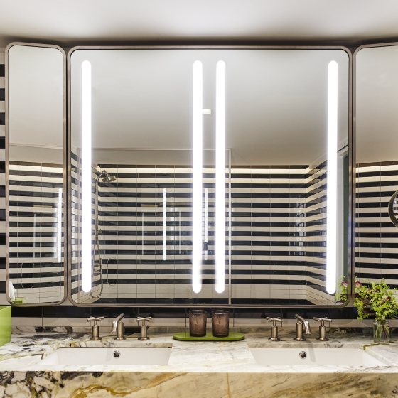 The bathroom of a suite at Park Lane New York.