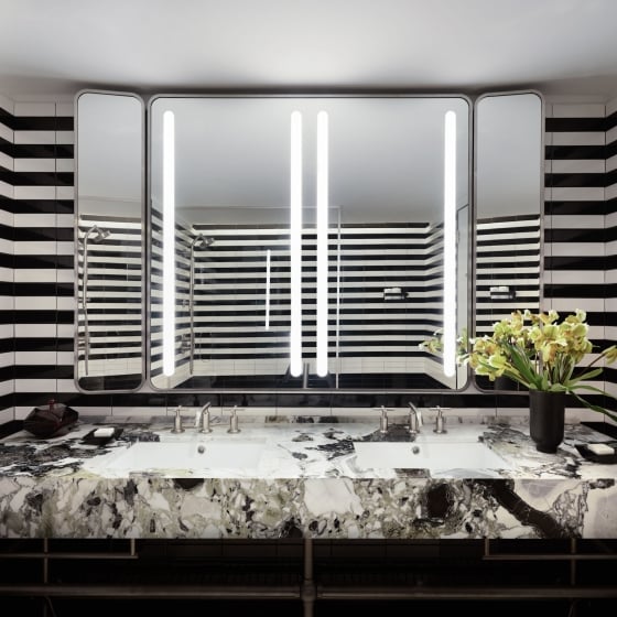 A bathroom of a suite at Park Lane New York.